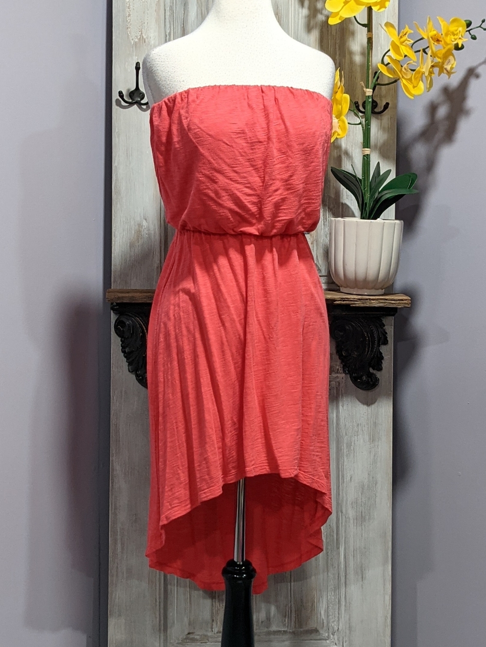Express Strapless Pink High-Low Dress